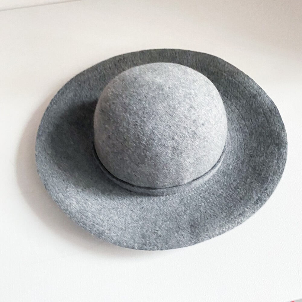Holt Renfrew Grey wool Floppy Brim Boho Hat Italy M - Picture 2 of 7